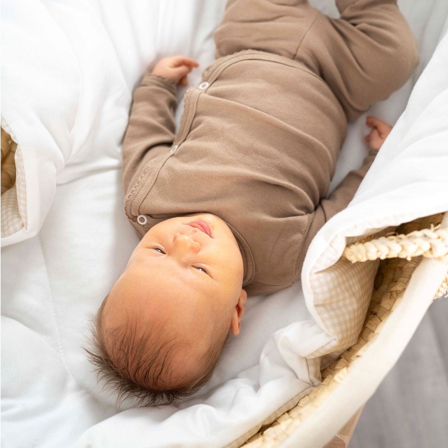 Babyhörnchen Baumwolle kariert – Puckdecke & Einschlagdecke