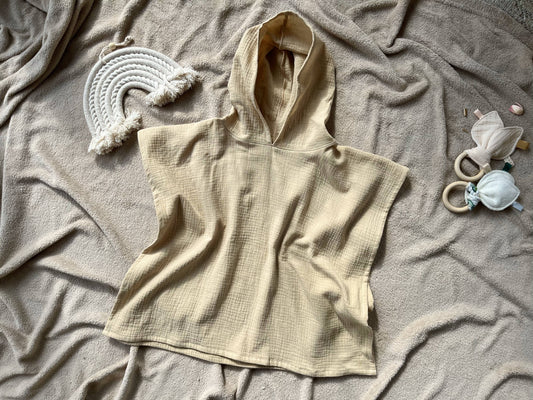 Baby Handtuch-Poncho mit Kapuze: Sand
