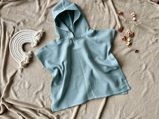 Baby Handtuch-Poncho mit Kapuze: Blau