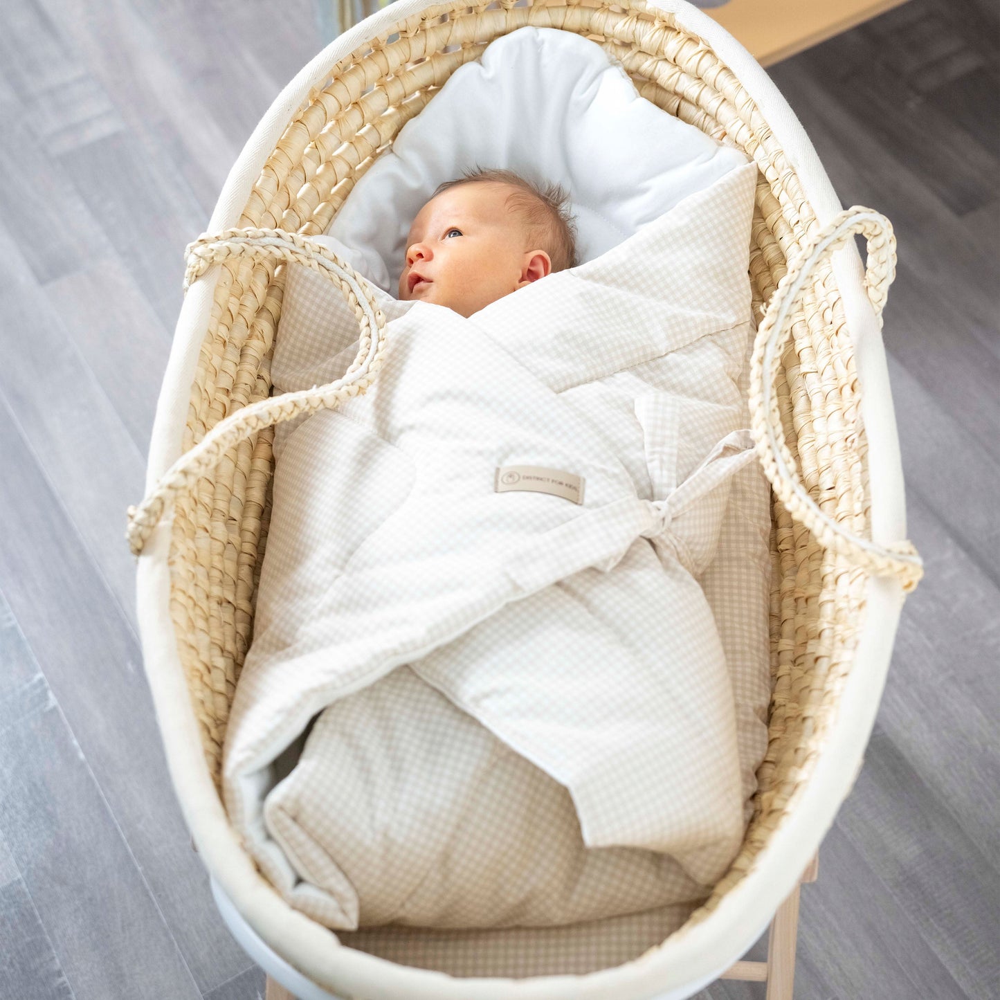 Babyhörnchen Baumwolle kariert – Puckdecke & Einschlagdecke